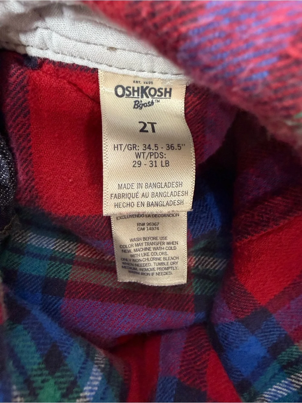 Classic Denim flannel lined Overalls Dark Blue   - Osh Kosh